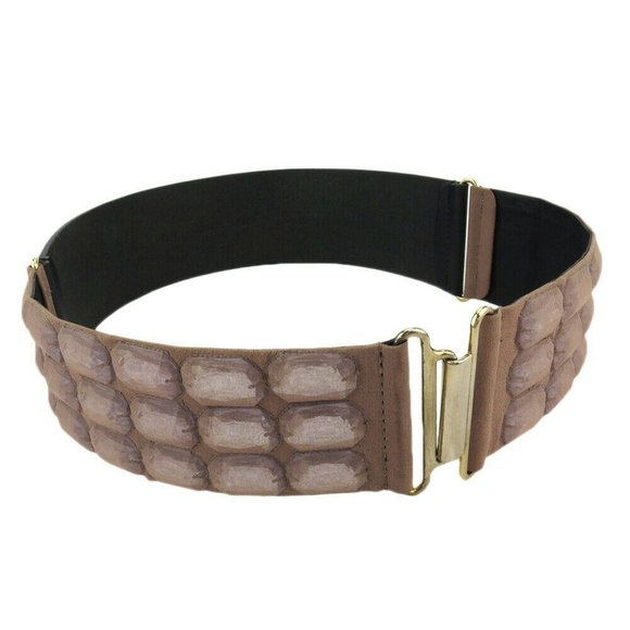 EMPORIO ARMANI belt jewel leather �~ gold metal fittings Auth main image 8